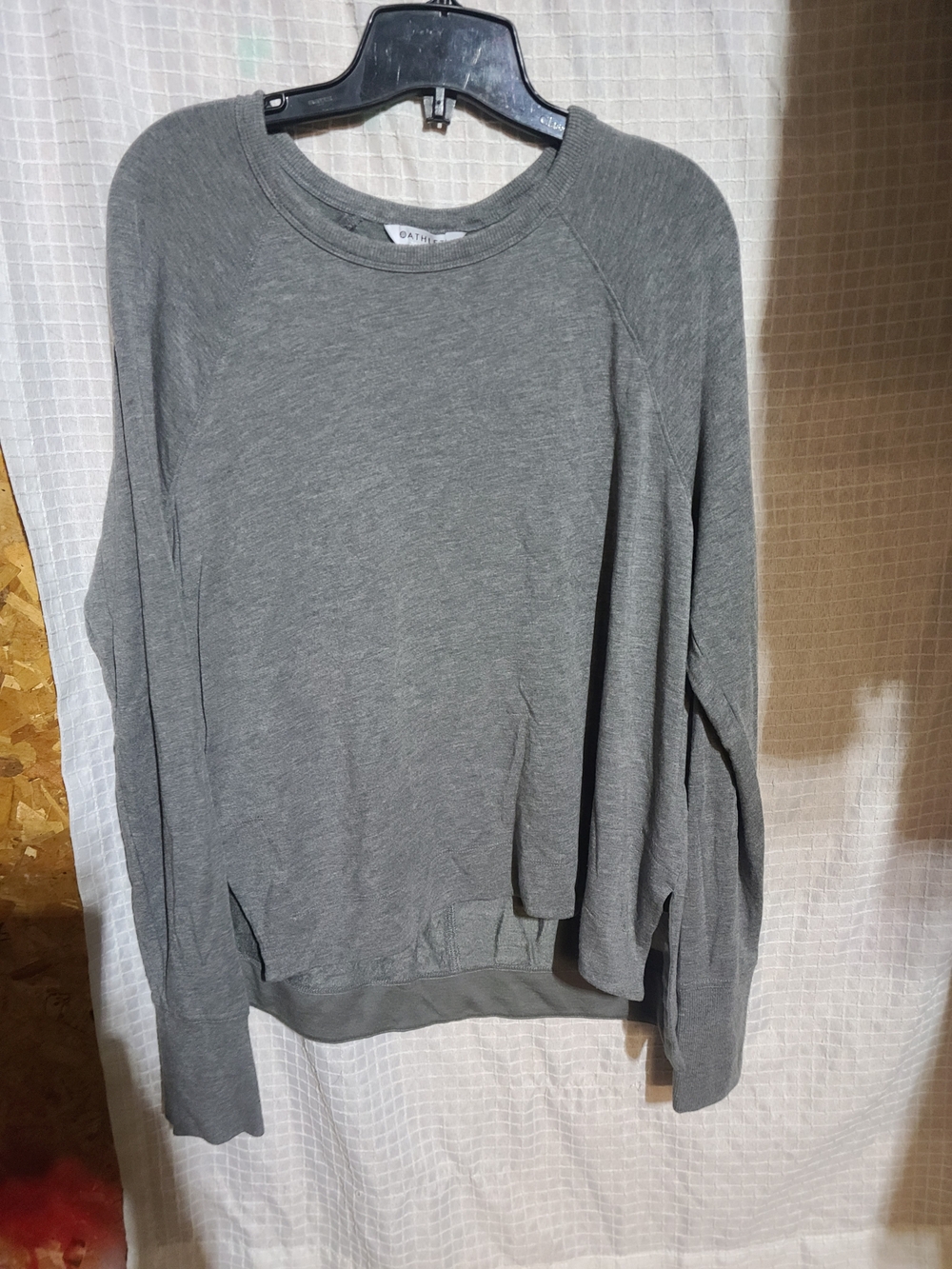 Athleta Gray Long Sleeve Crewneck Top
